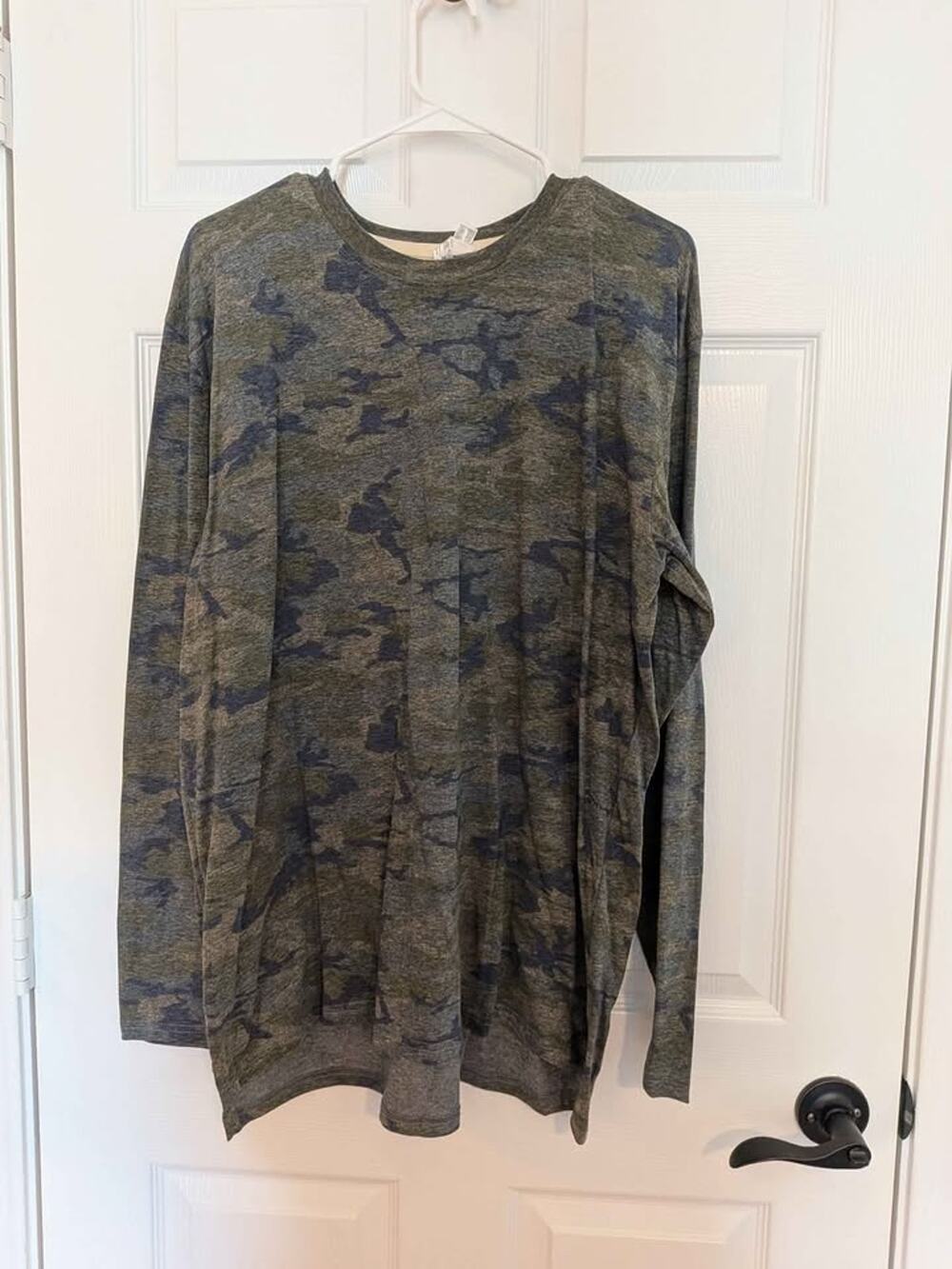 Plus Size Camo Long Sleeve Top